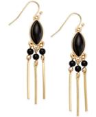 Inc International Concepts Gold-tone Jet Stone Dangle Drop Earrings, Only Macy's