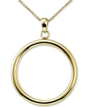 Giani Bernini Polished Open Circle Pendant Necklace In 18k Gold-plated Sterling Silver