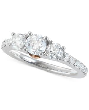 Diamond Two-tone Engagement Ring (1-1/2 Ct. T.w.) In 18k White & Rose Gold