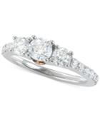 Diamond Two-tone Engagement Ring (1-1/2 Ct. T.w.) In 18k White & Rose Gold