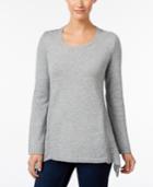 Style & Co Petite Pointelle-detail Sweater, Only At Macy's