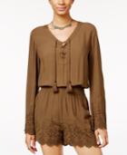 Jessica Simpson Nessa Eyelet-trim Peasant Romper