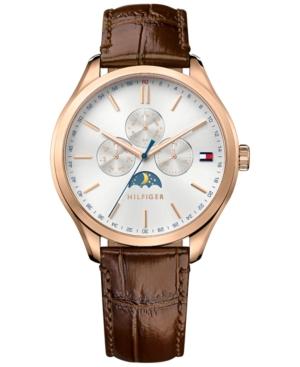 Tommy Hilfiger Men's Sport Lux Brown Leather Strap Watch 42mm 1791306