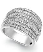 Diamond Stacked Ring In Sterling Silver (1/2 Ct. T.w.)
