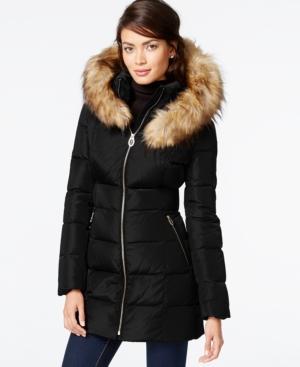 Ivanka Trump Faux-fur-trim Layered Down Coat