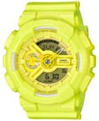 G-shock Women's Analog-digital S-series Yellow Resin Strap Watch 46x49mm Gmas110vc-9a
