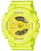 G-shock Women's Analog-digital S-series Yellow Resin Strap Watch 46x49mm Gmas110vc-9a
