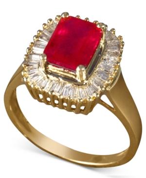 Gemma By Effy Ruby (2-1/4 Ct. T.w.) And Diamond (1/2 Ct. T.w.) Baguette Ring In 14k Gold