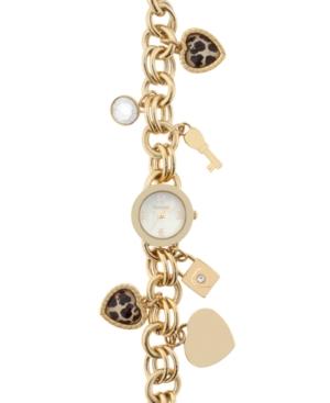 Style & Co. Women's Gold-tone Iron Charm Bracelet Watch 24mm Sy019g - Only At Macy's