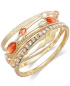 Inc International Concepts Gold-tone Stone And Crystal Stack-look Bangle Bracelet, Only At Macy's