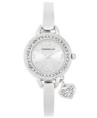 Charter Club Women's Heart Charm Silver-tone Bangle Bracelet Watch 26mm, Only At Macy's