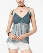 American Rag Juniors' Printed Crochet-trim Swing Tank Top, Only At Macy's