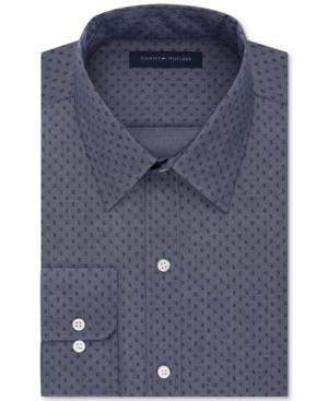 Tommy Hilfiger Nadal Collection Men's Fitted Flex Collar Juniper Print Performance Dress Shirt