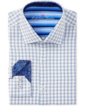 Michelsons Of London Men's Slim-fit Dobby Check Dress Shirt