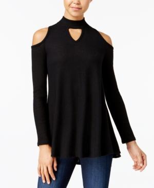 Bcx Juniors' Cold-shoulder Choker Sweater