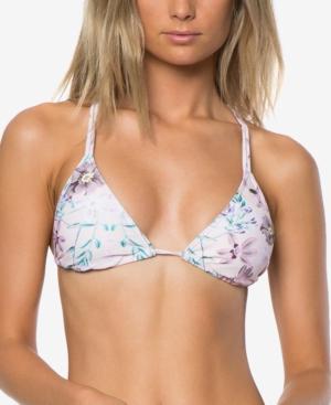 O'neill Diego Floral-print Triangle Bikini Top Women's Swimsuit