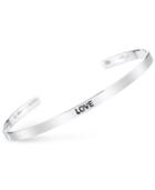 Unwritten Love Engraved Cuff Bracelet In Sterling Silver