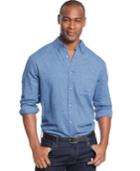 John Ashford Big And Tall Long Sleeve Solid Herringbone Flannel Shirt