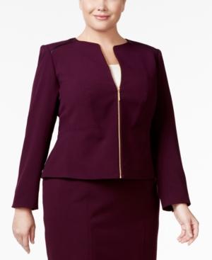 Calvin Klein Plus Size Zip-front Blazer