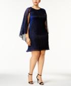 Calvin Klein Plus Size Metallic Cape Dress