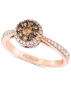 Le Vian Chocolatier Diamond Halo Cluster Ring (5/8 Ct. T.w.) In 14k Rose Gold