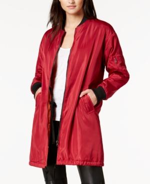 Minkpink Reversible Long Bomber Jacket