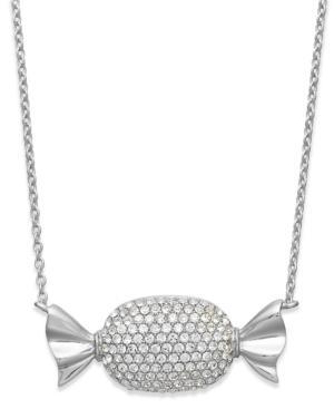 Sis By Simone I Smith Platinum Over Sterling Silver Crystal Candy Pendant Necklace