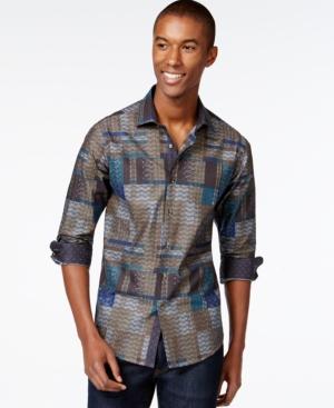 Tallia Multi-patch Button-front Shirt