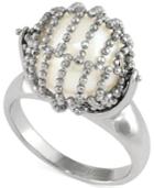 Effy Cultured Freshwater Pearl Mesh Ring In Sterling Silver (11-1/2mm)