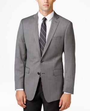 Calvin Klein Men's Grey Neat Slim-fit Sport Coat