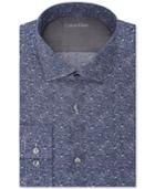 Calvin Klein X Men's Extra-slim Fit Navy Print Dress Shirt