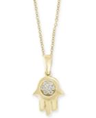 D'oro By Effy Diamond Accent Hamsa Hand 18 Pendant Necklace In 14k Gold