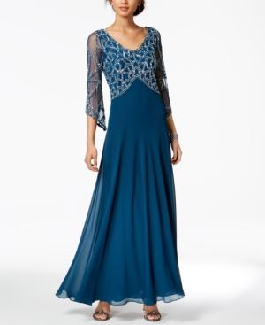J Kara Embellished V-neck Gown