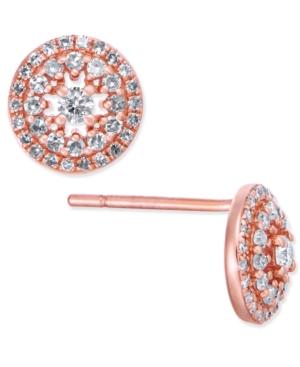 Diamond Pave Halo Stud Earrings (3/8 Ct. T.w.) In 14k White Or Rose Gold