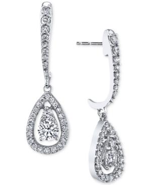 Diamond Orbital Teardrop Drop Earrings (1 Ct. T.w.) In 14k White Gold
