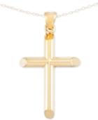 Signature Gold Cross Pendant Necklace In 14k Gold Over Resin Core, Only At Macy's