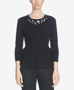 Cece Embellished Peplum Sweater