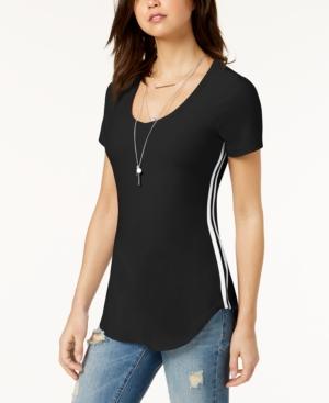Ultra Flirt Juniors' Side-stripe Tunic T-shirt
