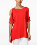 Cable & Gauge Cold-shoulder Grommet-trim Top