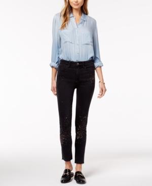 Joe's The Charlie Cotton Metallic-splatter Ankle Skinny Jeans