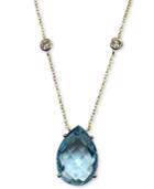 Blue Topaz (13 Ct. T.w.) & White Topaz (5/8 Ct. T.w.) Pendant Necklace In 14k Gold-plated Sterling Silver, 16 + 2 Extender