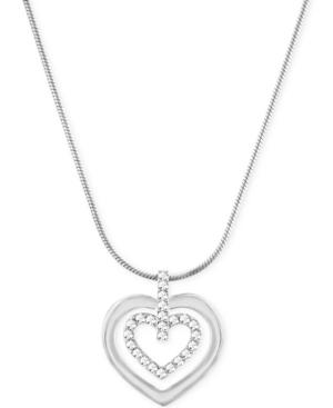 Swarovski Circle Double Heart Pendant Necklace