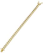 Cuban Chain Link Bracelet In 18k Gold Over Sterling Silver