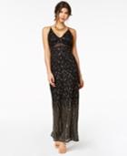 Teeze Me Juniors' Sequin Illusion Column Gown
