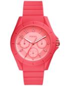 Fossil Women's Poptastic Red Silicone Strap Watch 38mm Es4187