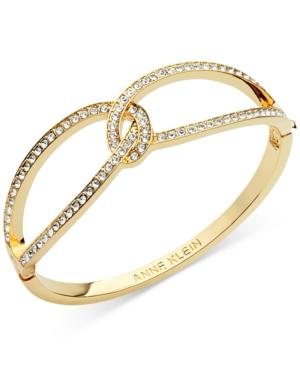 Anne Klein Interlocking Pave Hinged Bangle Bracelet, Only At Macy's
