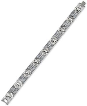 Esquire Men's Jewelry Bracelet In Blue-gray Carbon Fiber And Stainless Steel, First At Macy's