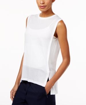 Dkny Sheer High-low Tank Top