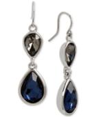 Kenneth Cole New York Silver-tone Stone Double Drop Earrings