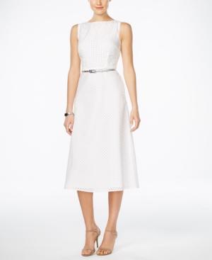 Jessica Howard Petite Sleeveless Belted Fit & Flare Dress